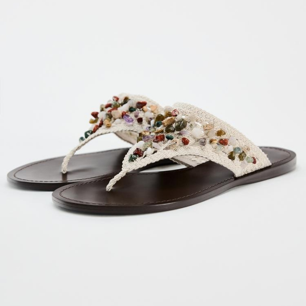 Zara Limited Edition Low Heel Sandals - Picture 1 of 7